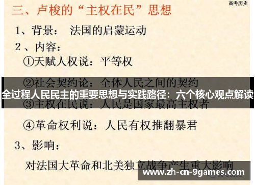 全过程人民民主的重要思想与实践路径：六个核心观点解读